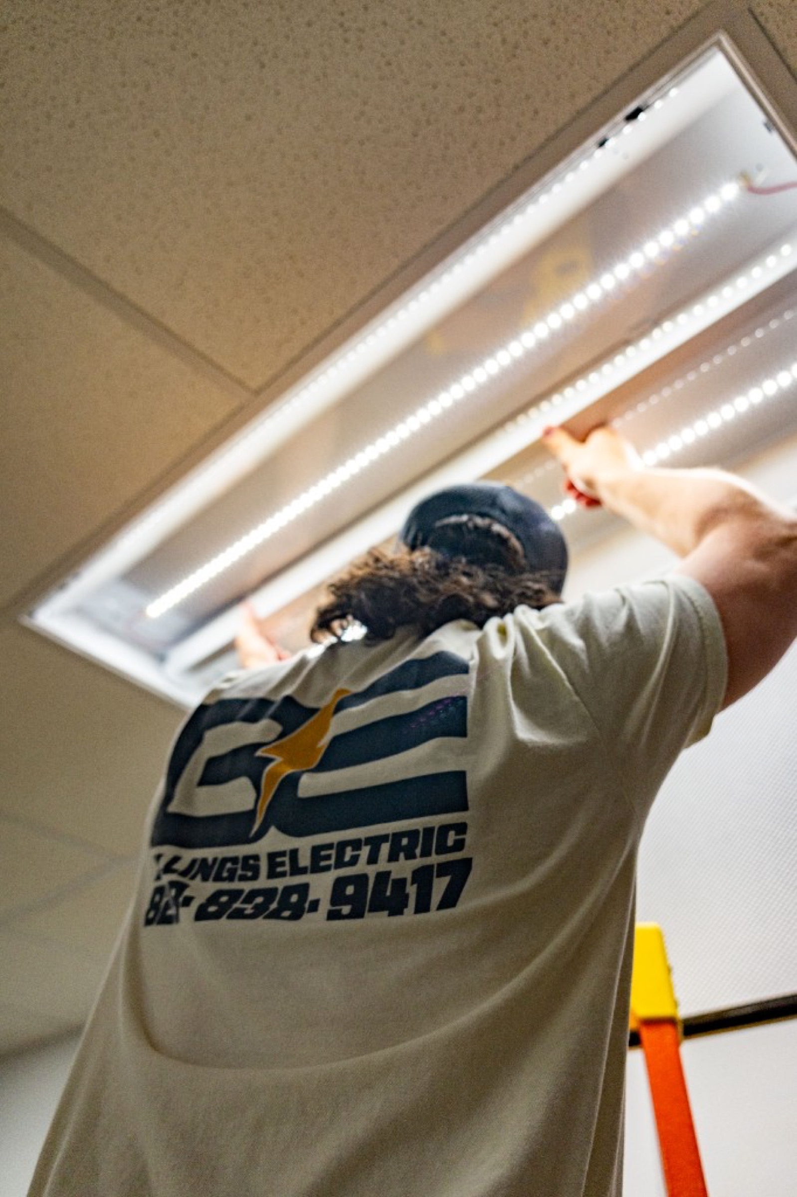 Installing commercial ceiling lighting