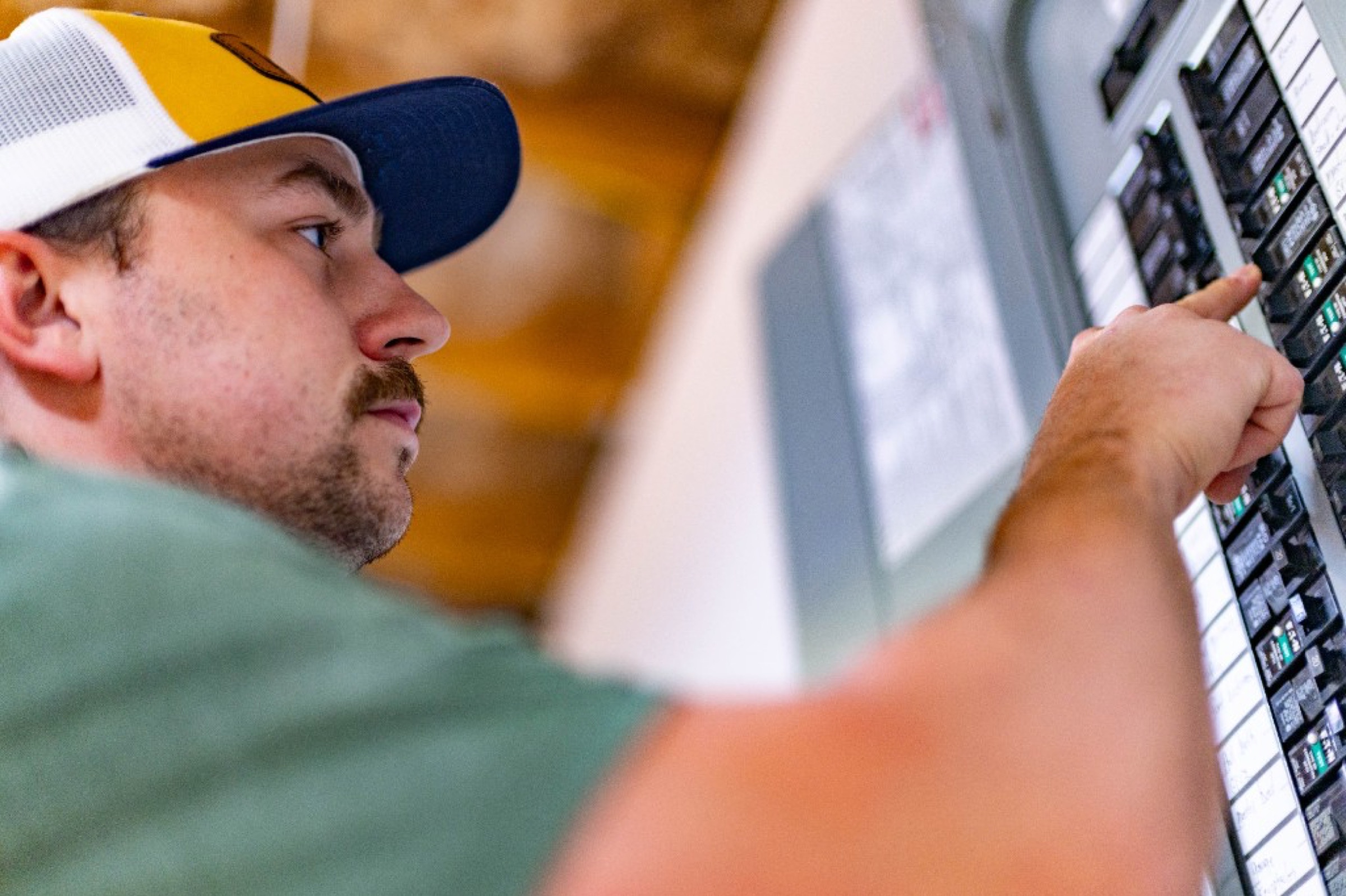 Checking breakers in a residential electrical panel